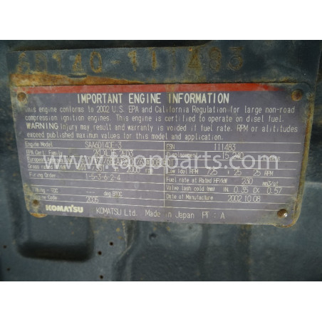 used Komatsu Engine...