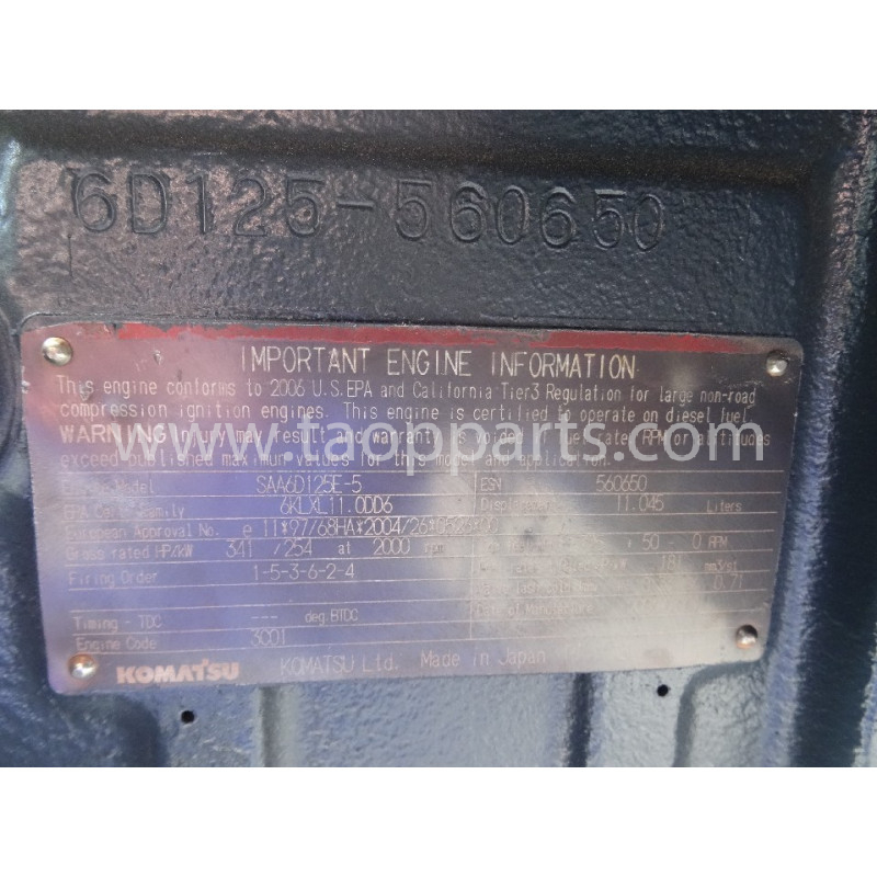 MOTOR usado SAA6D125E-5... MOTOR usado SAA6D125E-5...